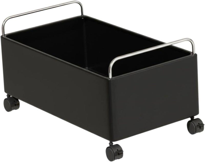 Rolling Cart Storage Organizer Large Capacity Sturdy with Wheels Mobile for Kids Room Study Office, Black S - Image 1