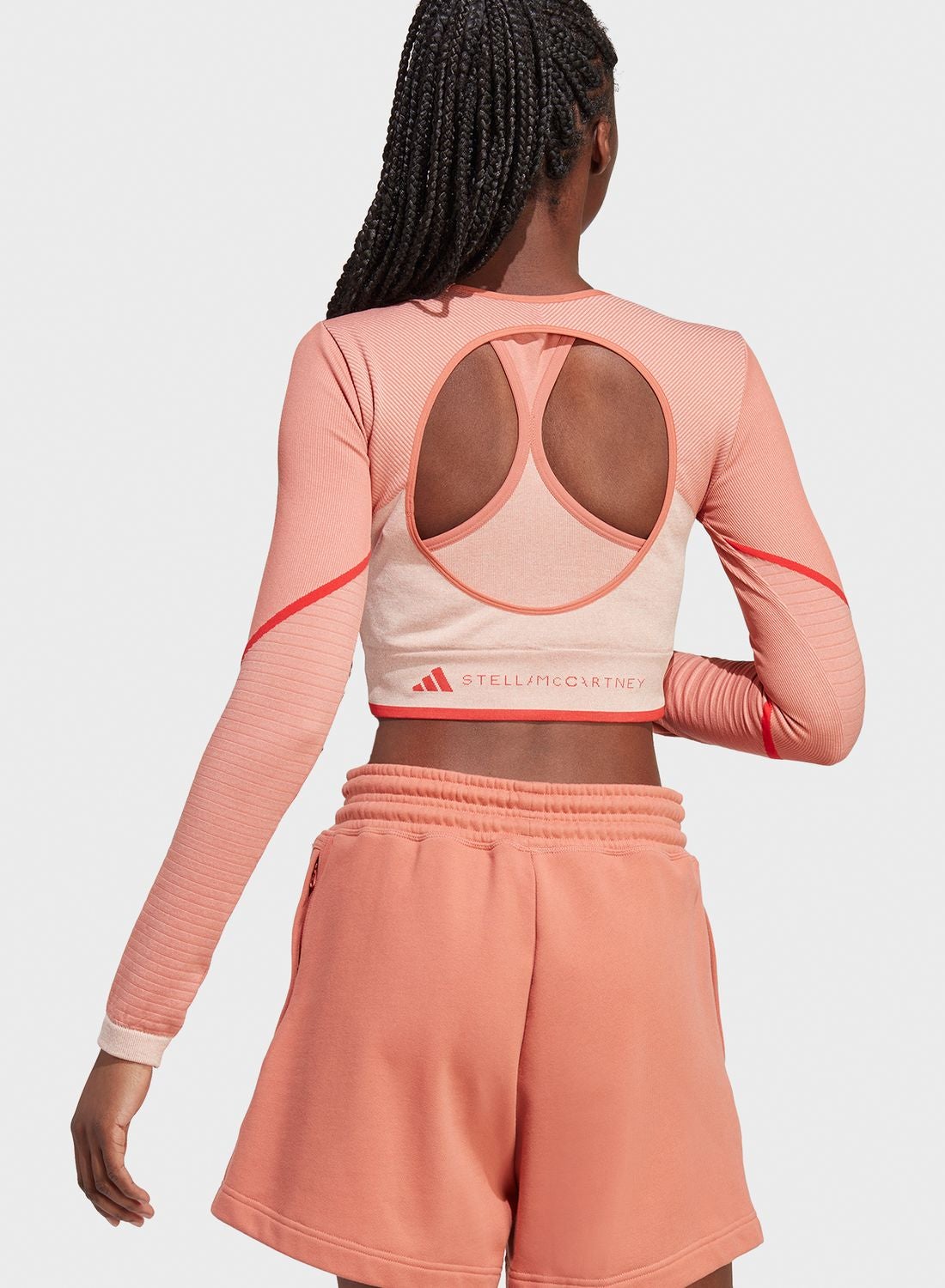adidas peach crop top