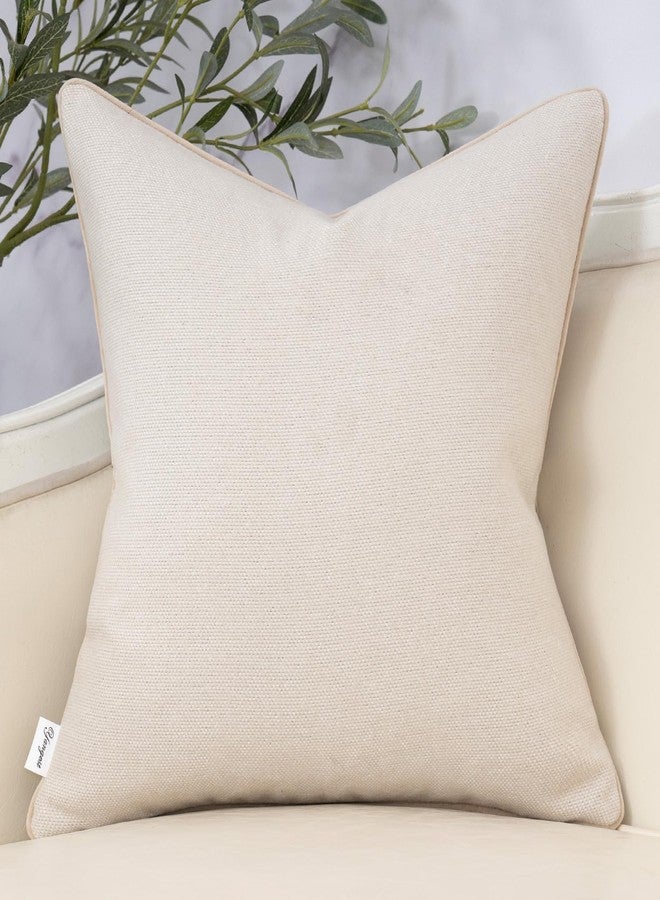 Yangest Neutral Floral Pillow Cover 24 x 24 Inches, Vintage Chenille Square Throw Pillow Cover Soft Decorative Farmhouse Accent Couch Pillow Cover for Living Room Bedroom, Beige - Image 2