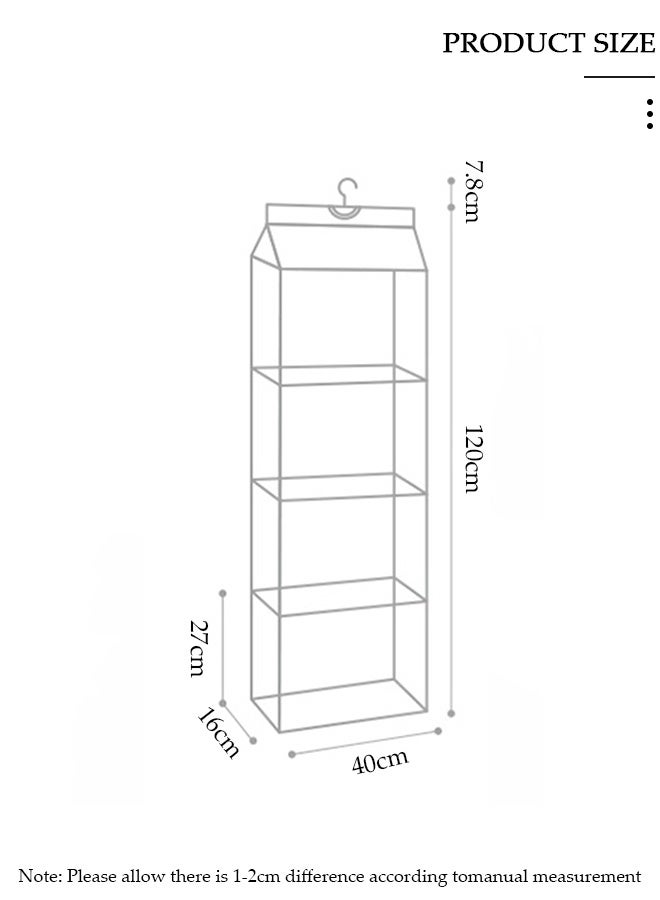 DUNISO Hanging Purse Handbag Organizer for Closet Purse organizer with 4 Mesh Shelves Handbag Closet Purse Storage Bag - Image 2