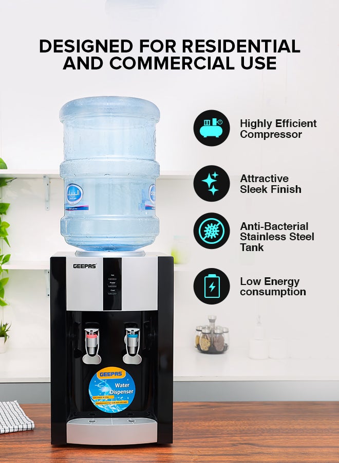 GEEPAS Hot And Cold Table Water Dispenser GWD8356NV Black/White - Image 4