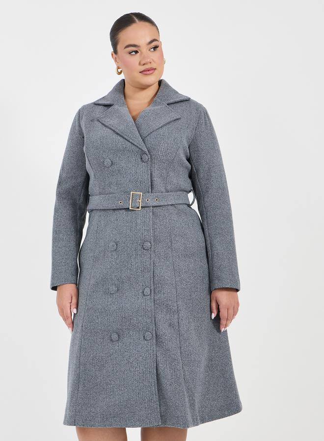 ستايلي فستان ميدي بمقاس كبير وحزام خصر - Image 5