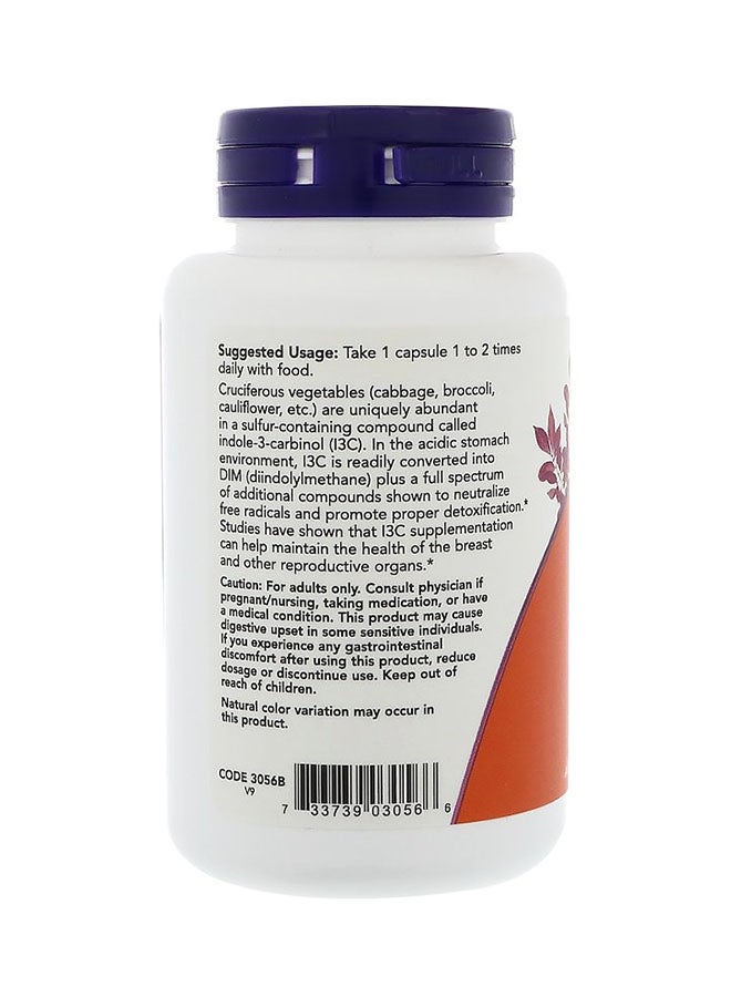 Now Foods Pack Of 2 Indole-3-Carbinol 200 mg - 60 Veg Capsules - Image 3