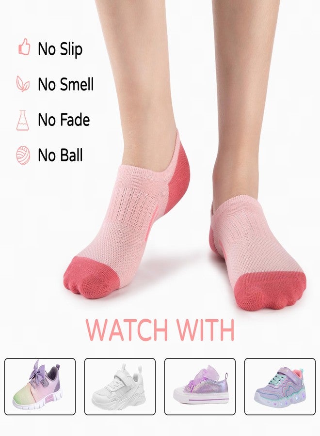 Comfoex 12 Pairs Girls No Show Socks Cotton Non Slip Mesh Low Cut Ankle Invisible Kids Socks With Grips - Image 5