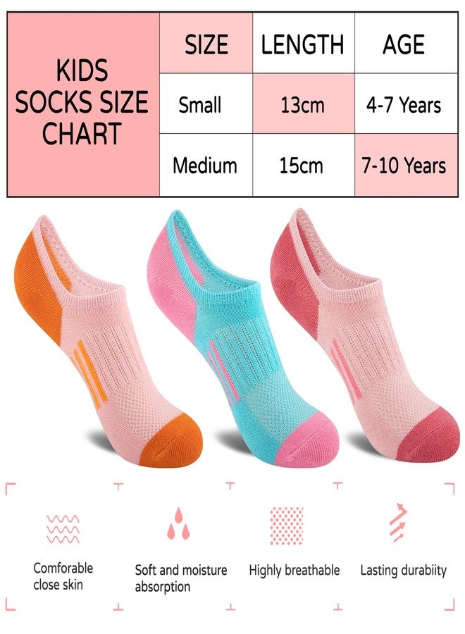 Comfoex 12 Pairs Girls No Show Socks Cotton Non Slip Mesh Low Cut Ankle Invisible Kids Socks With Grips - Image 3