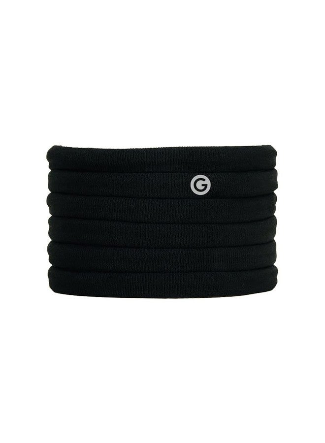Gimme Beauty - Long & Curly Fit Hair Ties - Black Onyx - Damage Free Hair Ties - Seamless Microfiber Elastics - Long & Curly Hair Accessories - No Snagging, Dents, or Breakage (6 Count) - Image 1