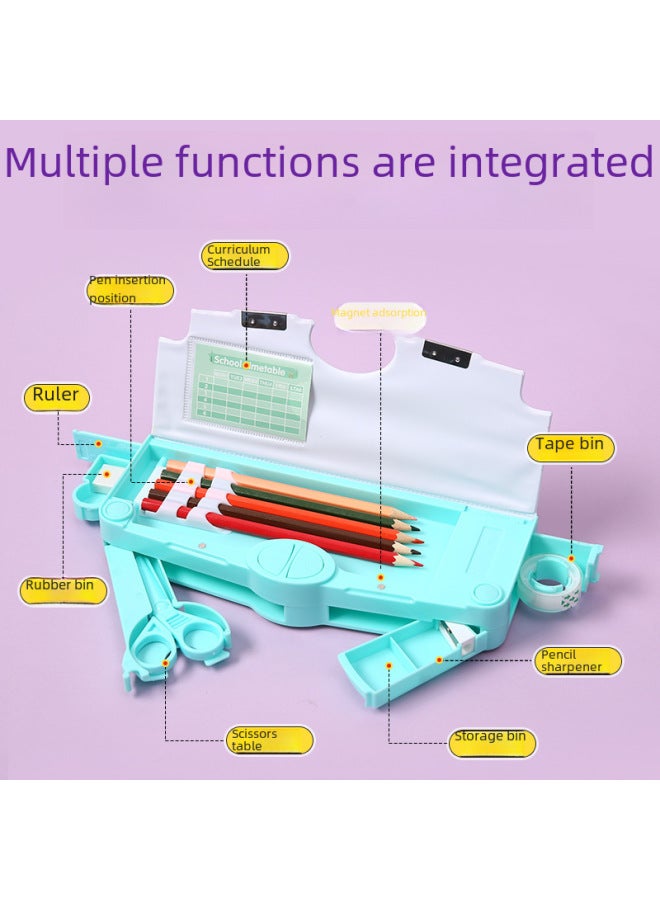YIBO Creative Primary School Students Multi-functional Stationery Box Large-capacity High-value Cartoon Children's Pencil Box - Image 2
