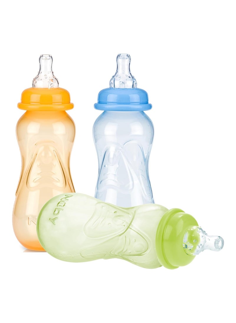 Nuby Non Drip Standard Neck Bottles 10 Ounce Colors May Vary 3 Count Pack Of 1  - Image 2