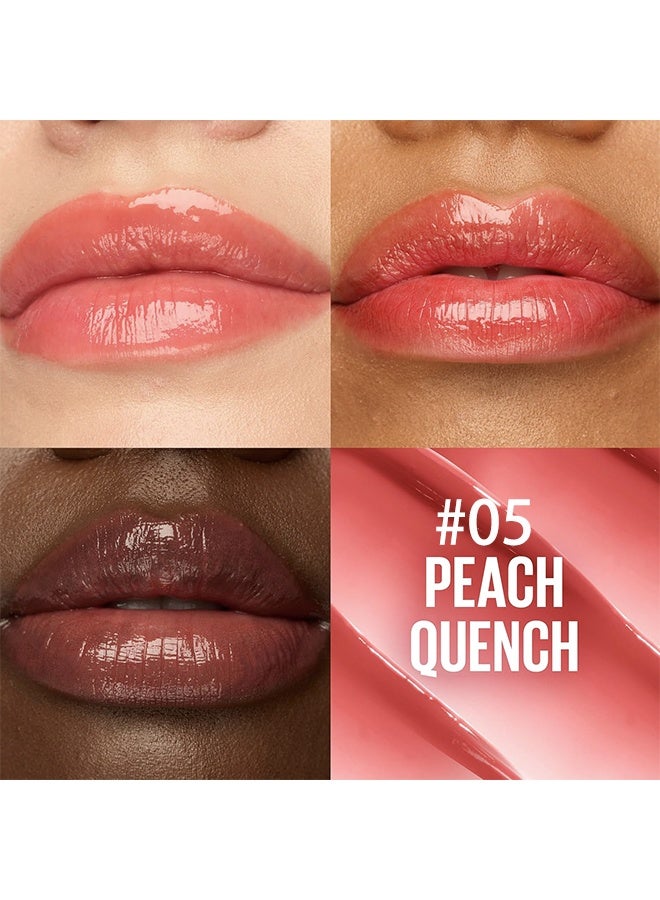 ليكرين ليفتير جلو، بلسم الزيت ليفتير جلو، بلسم الزيت ليفتير جلو بزيت مرطب وحمض الهيالورونيك، بلسم شفاه يمنح حريرًا وترطيبًا يدومان 24 ساعة #5 خوخ منعش - Image 2