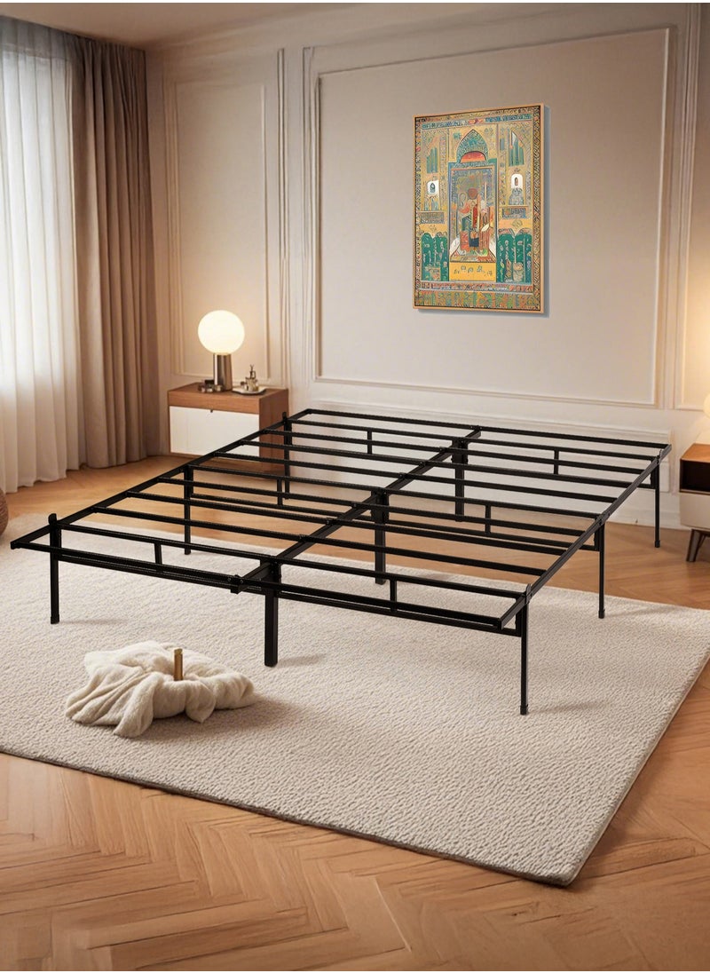 Yanara - 180x200 cm Metal Platform Family Bed Frame with Storage Space, 35 cm Height, Heavy Duty Steel Support, Easy Assembly, No Box Spring Needed - Image 1
