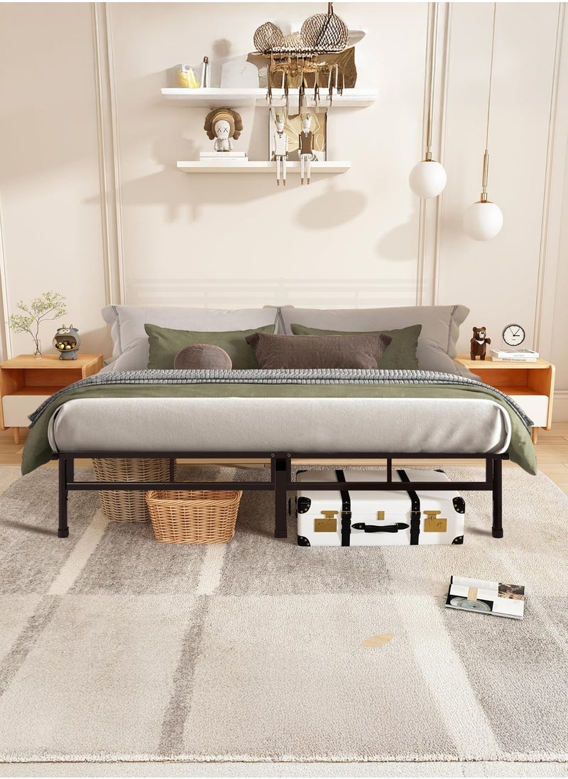 Yanara - 180x200 cm Metal Platform Family Bed Frame with Storage Space, 35 cm Height, Heavy Duty Steel Support, Easy Assembly, No Box Spring Needed - Image 1