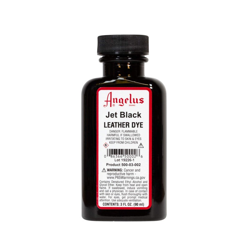 Angelus Leather Dye, Permanent Leather Dye for Shoes, Boots, Bags, Crafts, Furniture, & More - 3 fl oz, Jet Black - Image 1