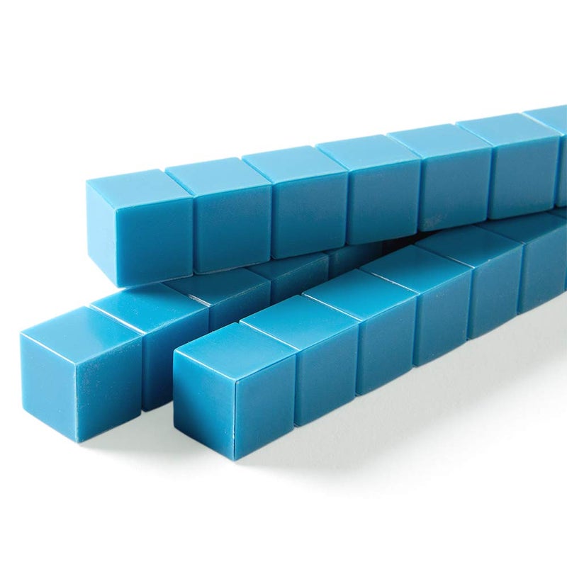hand2mind hand2mind Blue Plastic Base Ten Blocks Rods Set, Place Value Blocks, Counting Cubes for Kids Math, Base Ten Blocks Classroom Set, Math Blocks Kindergarten, Base 10 Math Manipulatives (Set of 50)  - Image 4
