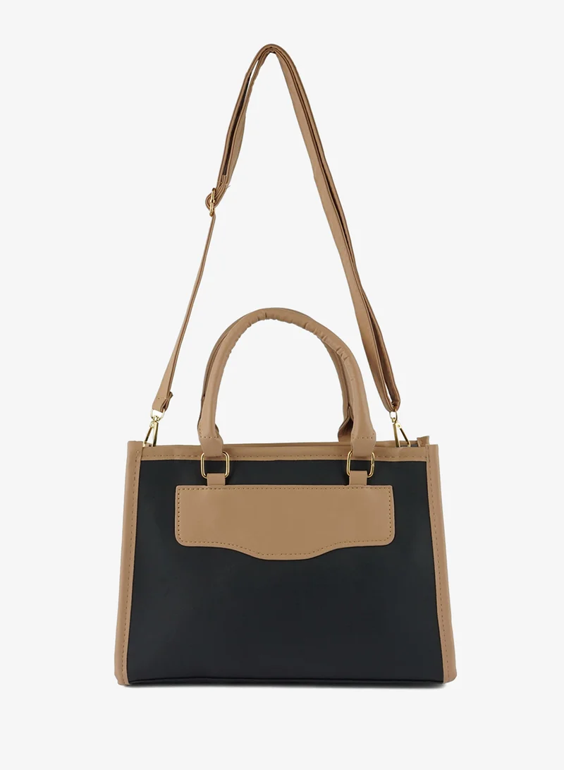 Black Block Tote Bag
