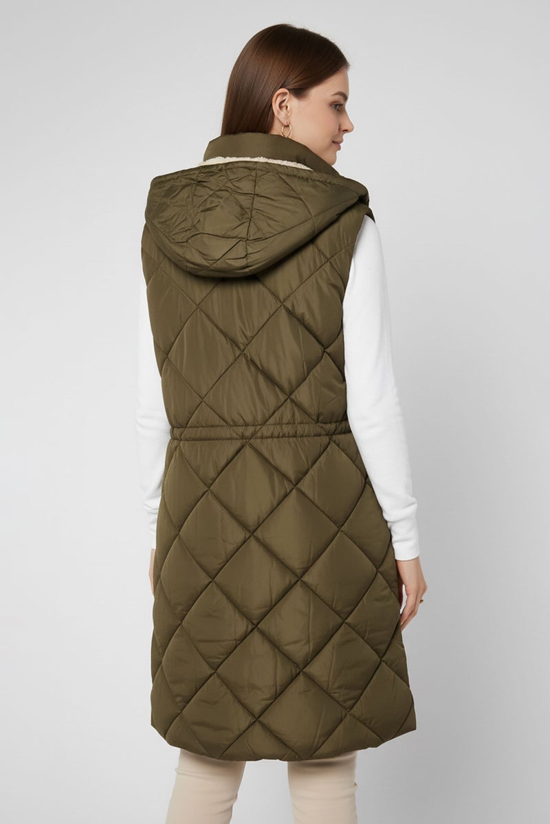 BCBGeneration Women Plain Vest Jacket, Olive - Image 4