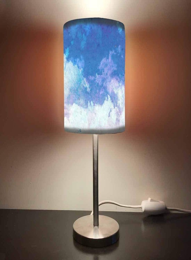 نتكيس مصباح طاولة صغير بتصميم أنيق من نوتكيس، مثالي لغرفة الأطفال، بارتفاع 13 بوصة - هدية رائعة لأعياد ميلاد الأطفال - تصميم أزرق وأبيض أنيق - Image 1