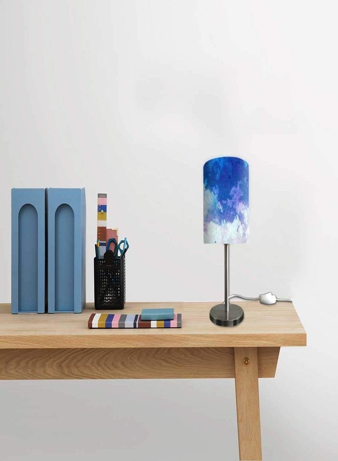 نتكيس مصباح طاولة صغير بتصميم أنيق من نوتكيس، مثالي لغرفة الأطفال، بارتفاع 13 بوصة - هدية رائعة لأعياد ميلاد الأطفال - تصميم أزرق وأبيض أنيق - Image 3
