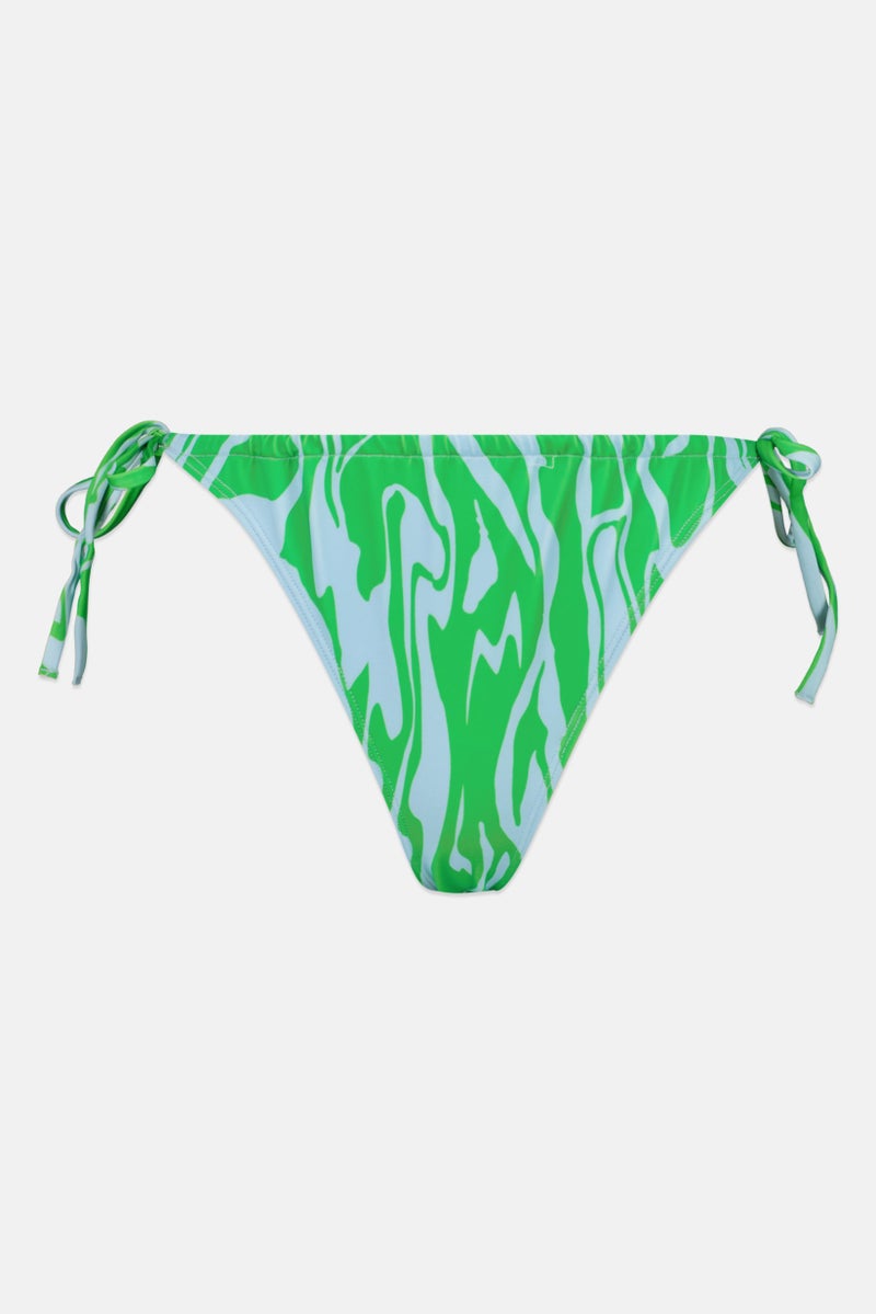 MONKI Women Allover Print Bikini Bottom, Green - Image 1