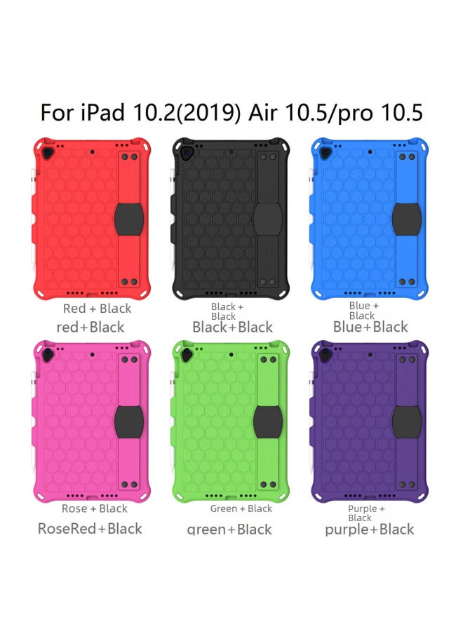 Generic - 2025iPad11 Honeycomb Protective Case IPad 9.7 Tablet Case 10.2 Strap Protective Case-Color:Rose (plus Strap)-Applicable Model:Tab A 10.1 T510/515(2019) - Image 1