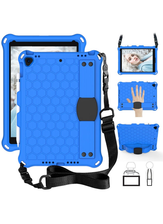 Generic - 2025iPad11 Honeycomb Protective Case IPad 9.7 Tablet Case 10.2 Strap Protective Case-Color:Rose (plus Strap)-Applicable Model:Tab A 10.1 T510/515(2019) - Image 1