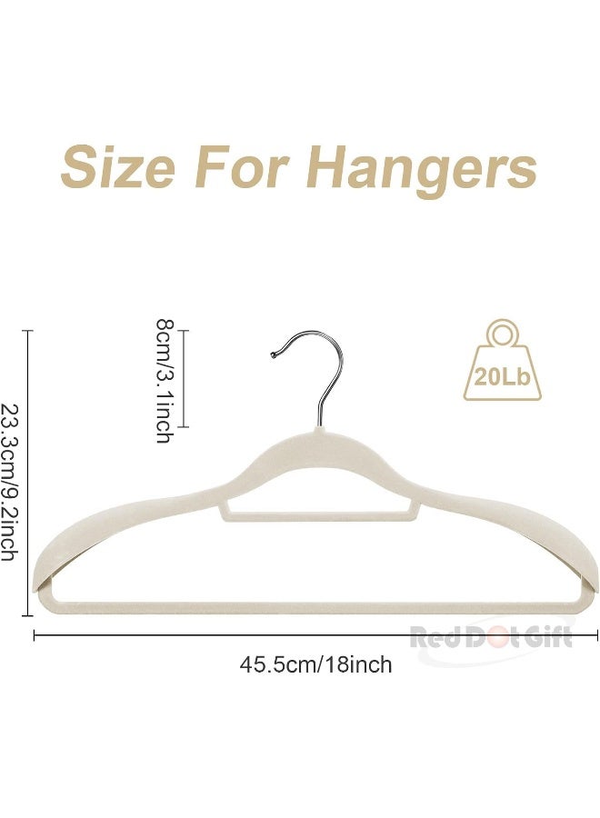 Red Dot Gift Red Dot Gift® 6 Pack Ivory Wide Shoulder Velvet Hangers,Suit Hangers for Men,Smooth Finish 360°Swivel Hook Heavy Duty Coat Hangers for Closet, Jacket Clothes Hangers for Dress,Pants,Shirts,Skirts,Tie.  - Image 2