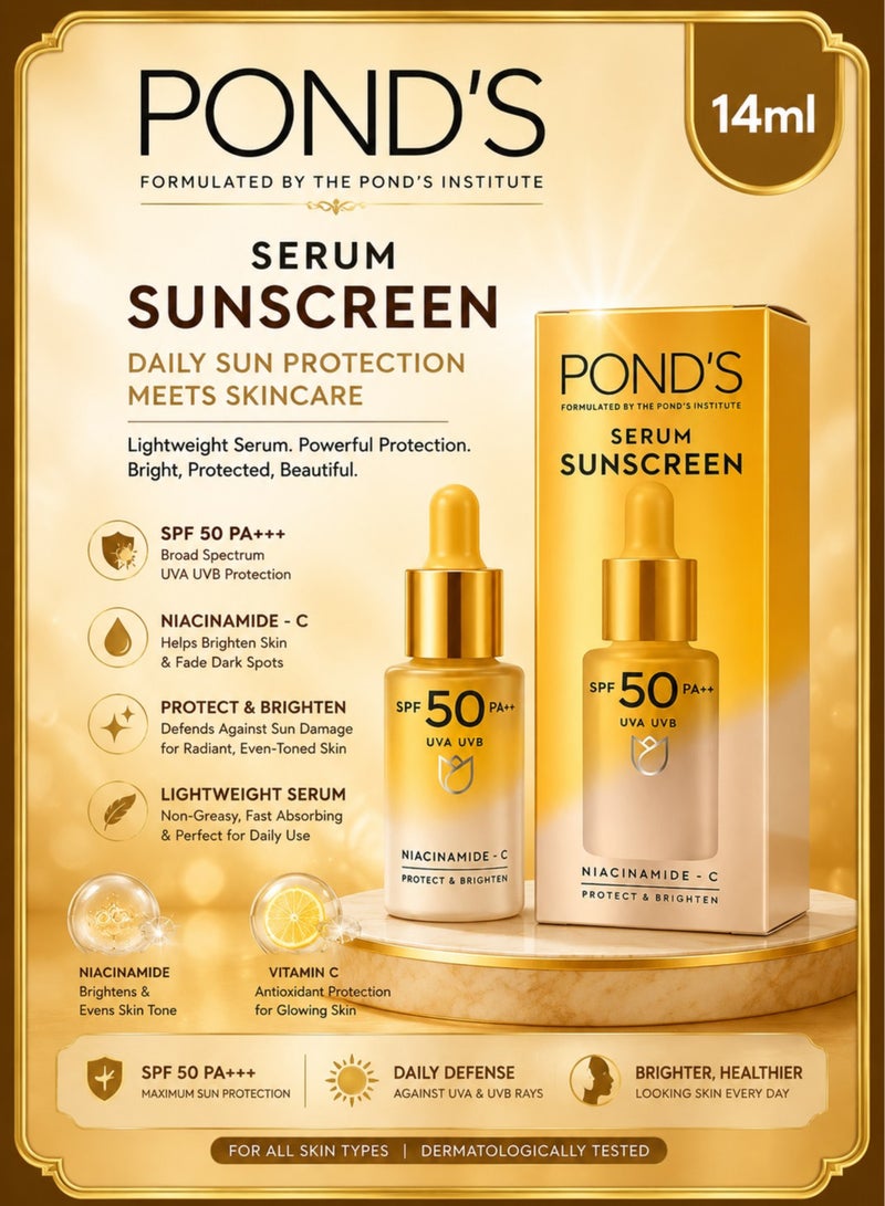 Pond's Serum Sunscreen Prevent and Fade Dark Patches with The Power Of SPF 50 & Niacinamide-C 14ml - Image 1
