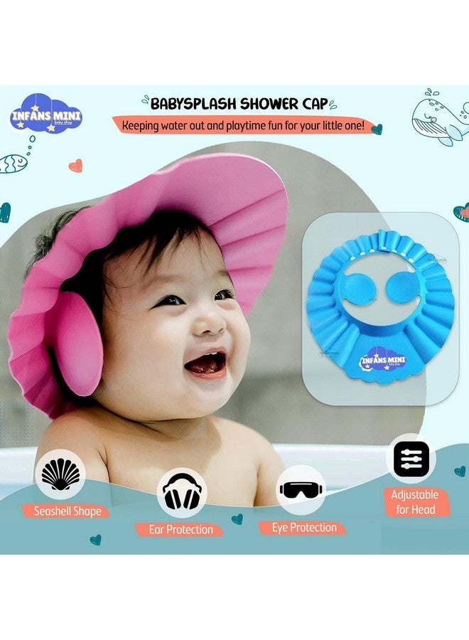 Infans Mini Baby Shower Cap Eva Foam Soft Adjustable Visor Hat For Bathing Protection for Toddlers, Babies & Kids (Pack of 3) - Image 2