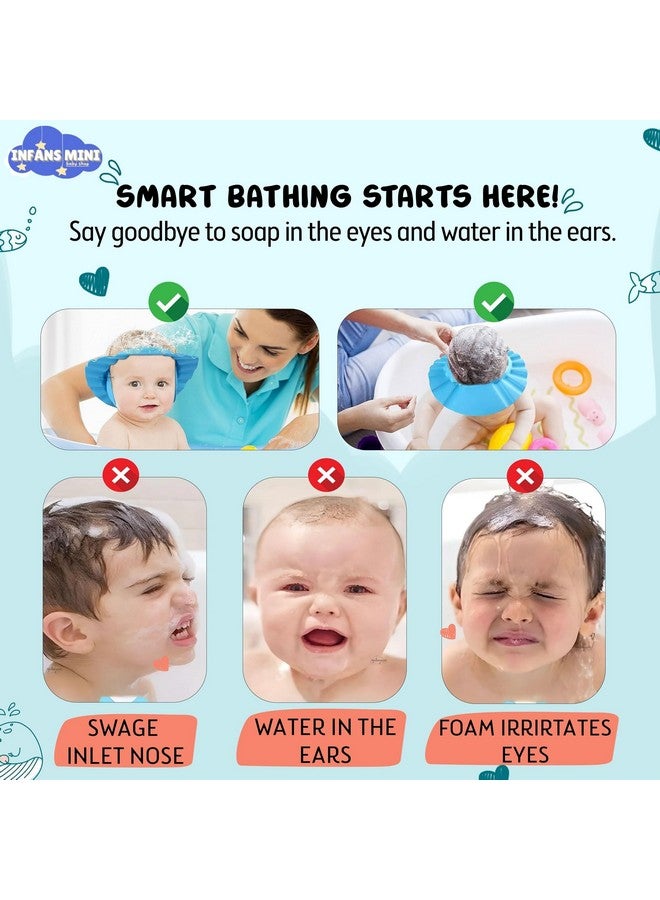 Infans Mini Baby Shower Cap Eva Foam Soft Adjustable Visor Hat For Bathing Protection for Toddlers, Babies & Kids (Pack of 3) - Image 5