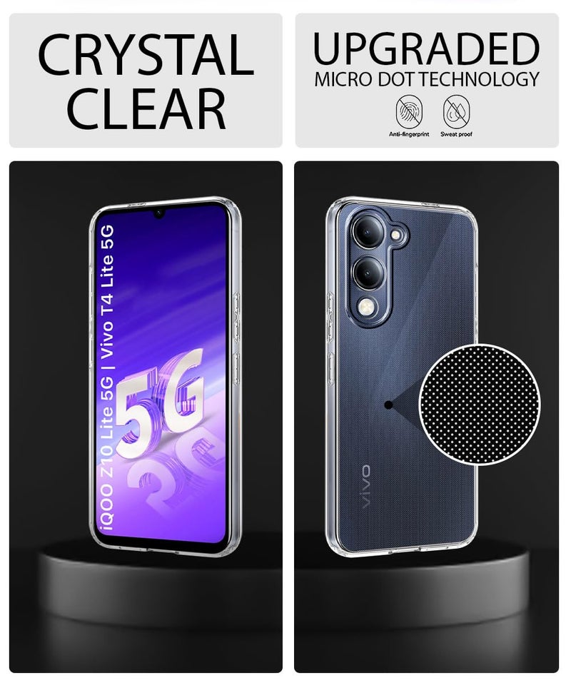 WOW IMAGINE Transparent Back Cover Case for Vivo T4 lite 5G | iQOO Z10 lite 5G | Y04 4G | Y19 5G | Y19e | Full Device & Camera Protection Shockproof TPU Silicone Mobile Case – Transparent - Image 3
