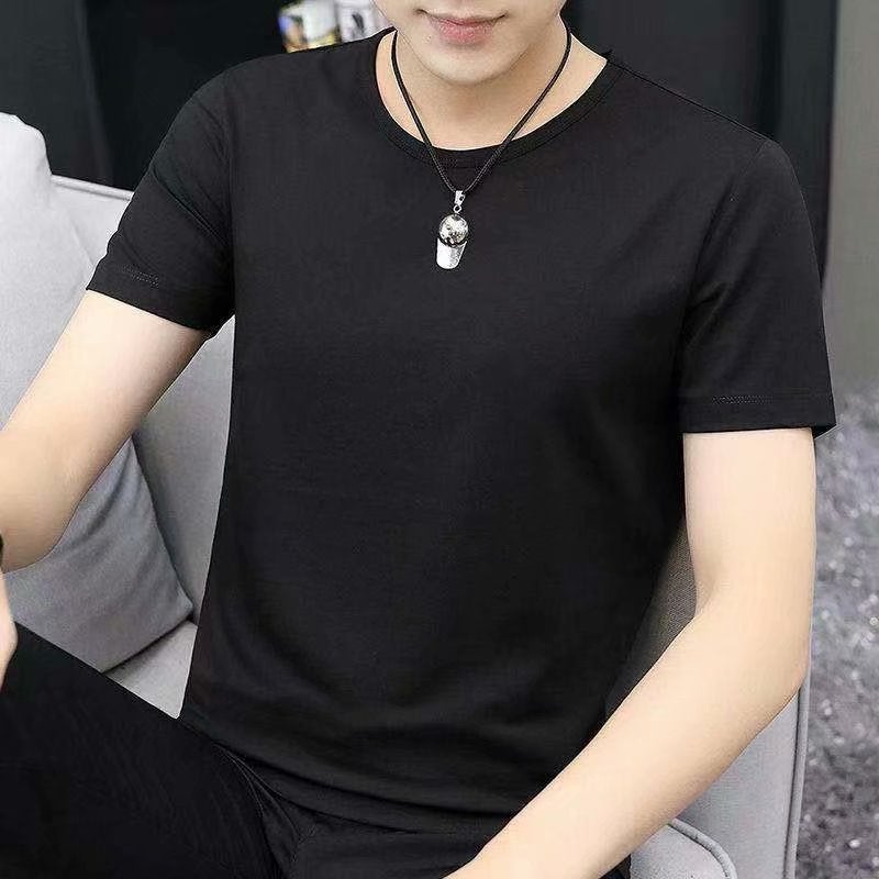 Modal Short-Sleeved T-Shirt Men'S Quick-Drying Base Shirt Solid Color Slim-Fit Half-Sleeved Round Neck T-Shirt Top - Image 3