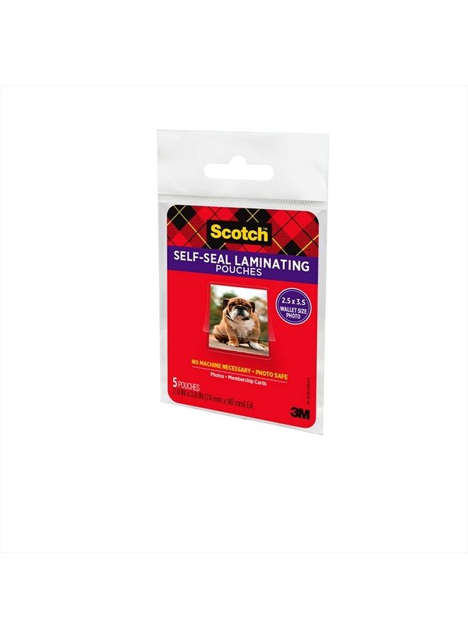 Scotch  (R) Self-Sealing Laminating Pouches , Gloss Finish, 2 1/2 Inches x 3 1/2 Inches (PL903G) - Image 2