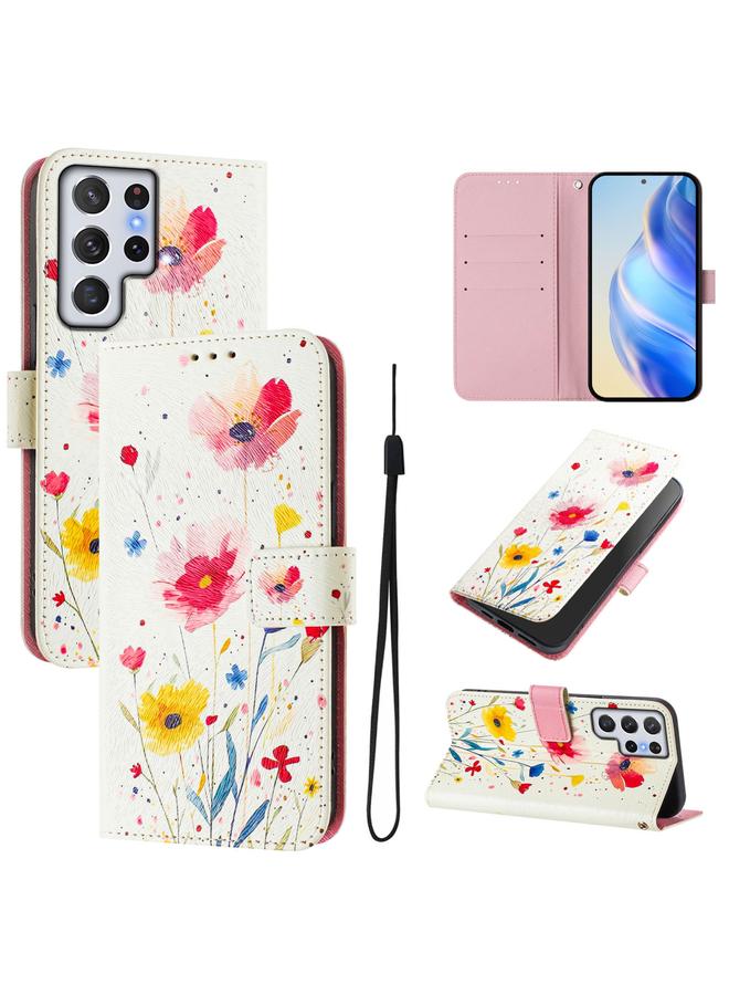 S-TOP Case For Samsung Galaxy S22 Ultra 5G Art Colored Drawing Pattern Leather Phone Case - Image 1