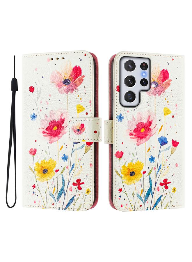 S-TOP Case For Samsung Galaxy S22 Ultra 5G Art Colored Drawing Pattern Leather Phone Case - Image 2
