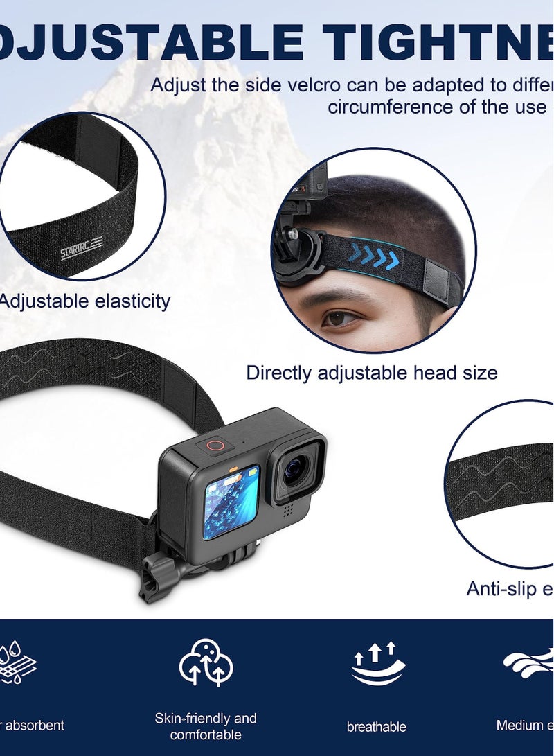 Captaintech 3 Head Strap Holder Mount, VLOG/POV Accessories for DJI OSMO Action Camera, Insta360 X3/One R/RS, GoPro Hero Series (Headband Mount) - Image 5