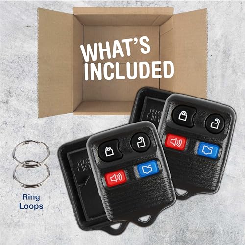 KeylessOption 2X KeylessOption Key Fob Cover Case Replacement for 2000 2001 2002 2003 2004 2005 2006 2007 2008 2009 2010 2011 2012 2013 2014 2015 2016 2017 2018 2019 Ford Lincoln Mercury Remote Shell, 4-Button - Image 2