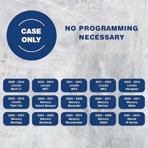 KeylessOption 2X KeylessOption Key Fob Cover Case Replacement for 2000 2001 2002 2003 2004 2005 2006 2007 2008 2009 2010 2011 2012 2013 2014 2015 2016 2017 2018 2019 Ford Lincoln Mercury Remote Shell, 4-Button - Image 4