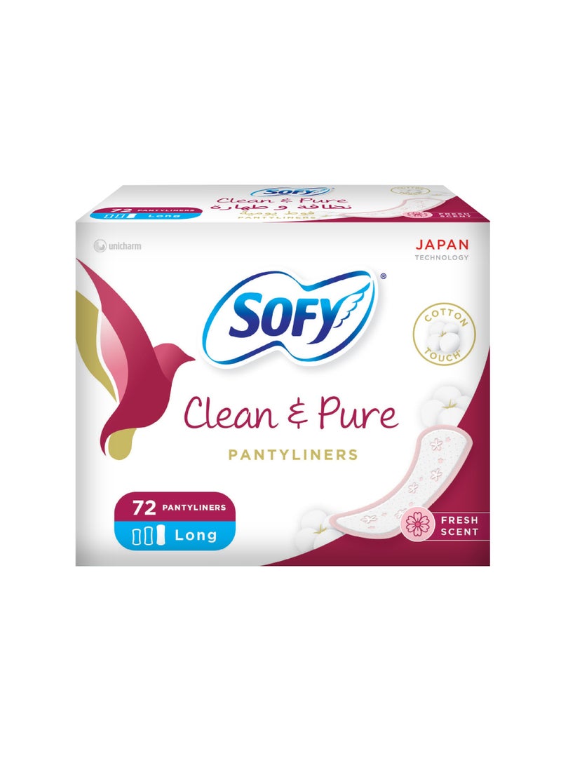 Sofy Fresh Clean & Pure Panty Liner Long 72 Pcs - Image 1