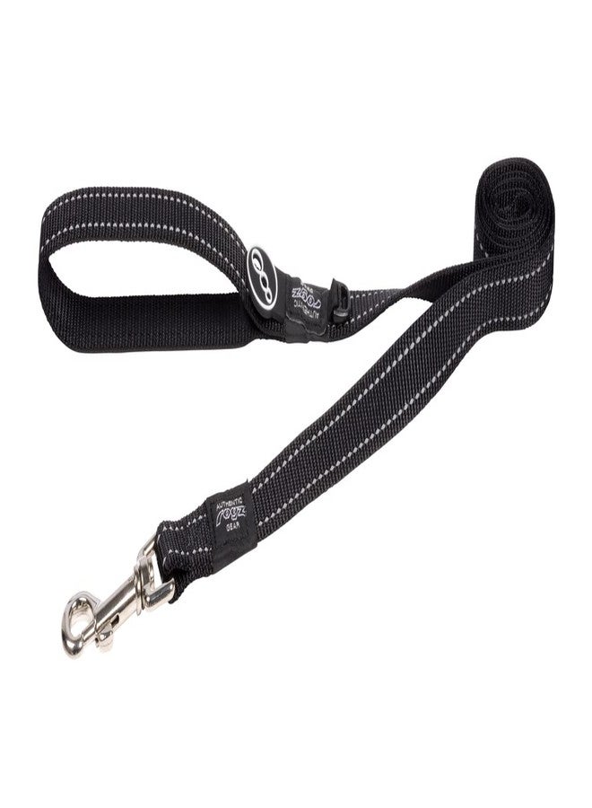 Rogz Reflective Dog Leash for Large Dogs, 3/4" wide, 6' long, Black - Image 1