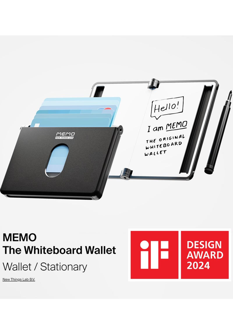New Things Lab Memo RFID-Blocking Whiteboard Wallet – Charcoal Black | Slim, Durable, and Innovative Everyday Carry - Image 1