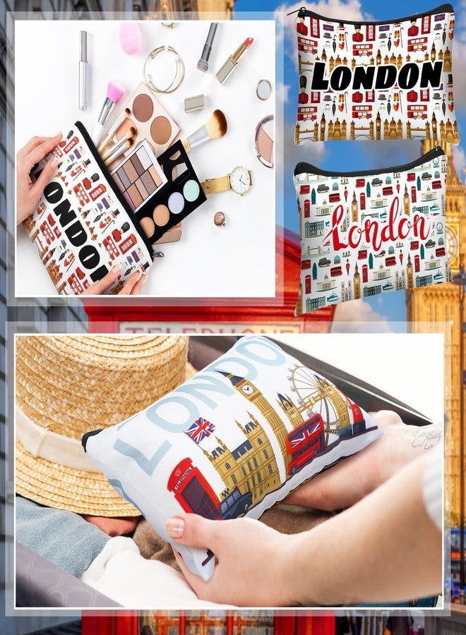 Reginary 12 Pack Cosmetic Bag Travel Souvenirs Gift Makeup Bag Lover Gifts Friendship Family Toiletry Storage for Women Vacation Traveller Trip(London) - Image 4