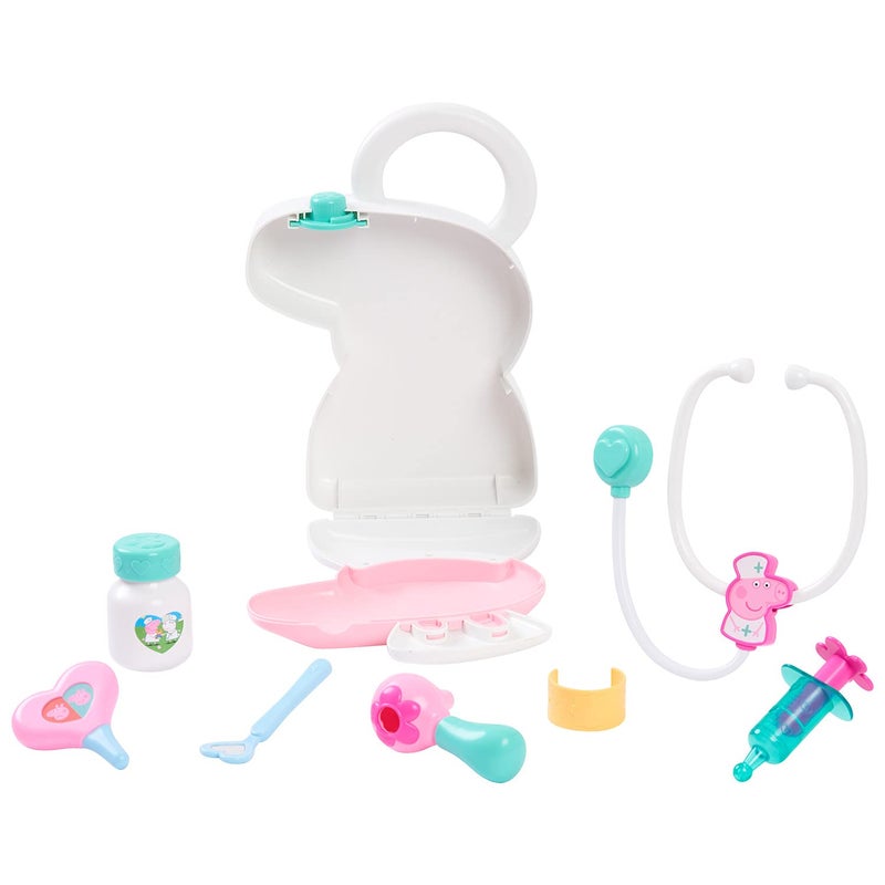 Just Play Peppa Pig Checkup Case Set with Carry Handle, 8-Piece Doctor Kit for Kids with Stethoscope, Kids Toys for Ages 3 Up by Just Play - Image 5