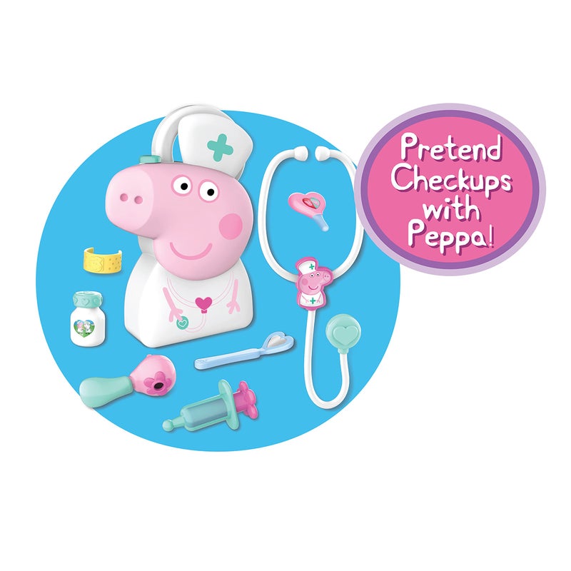 Just Play Peppa Pig Checkup Case Set with Carry Handle, 8-Piece Doctor Kit for Kids with Stethoscope, Kids Toys for Ages 3 Up by Just Play - Image 3