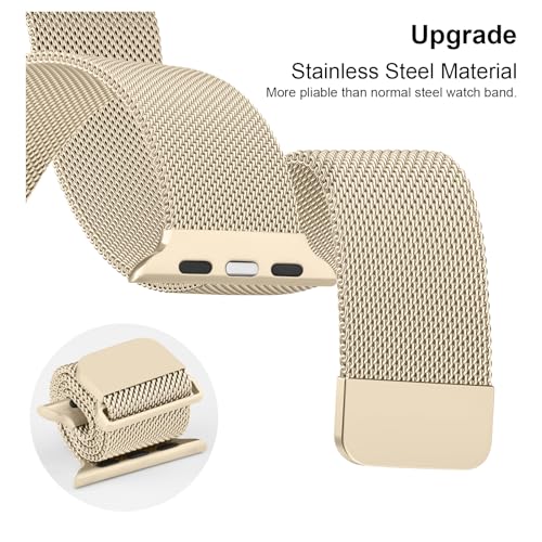 Meliya Metal Strap Compatible with Apple Watch Band Series 9 8 7 41mm 45mm / Ultra/Ultra 2 49mm / Series 3 38mm 42mm /Series 6 5 4 SE 40mm 44mm, Milanese Loop Replacement Metal Mesh - Image 2