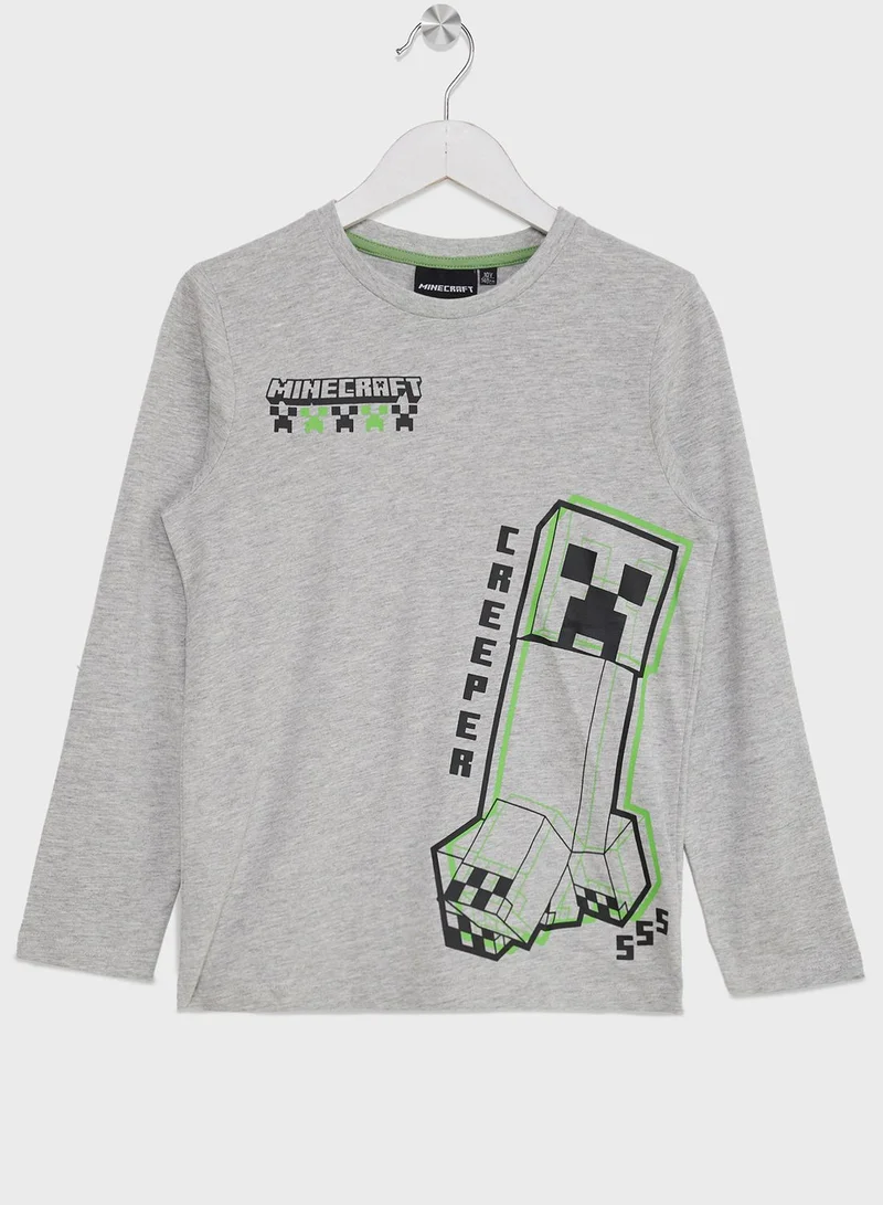 MINECRAFT Minecraft Boys Printed Long Sleeve T-Shirt
