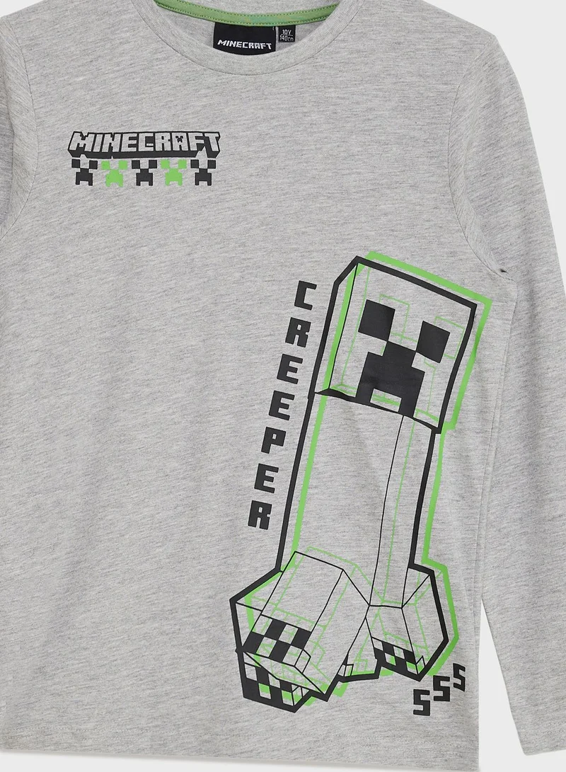 MINECRAFT Minecraft Boys Printed Long Sleeve T-Shirt
