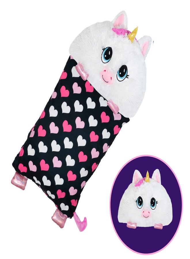 Happy Nappers Fluffaluff Pets, Snap On & Off The Pillowcase, Standard & Queen-Sized Pillows, Comfy, Cozy, Compact, Super Soft, Warm, Pillows That are Fluff Pets, 3ft.- Unicorn - Image 1
