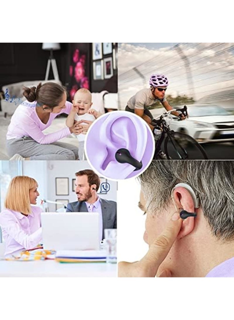 Luckam Wireless Earbuds with Earhooks Headset Clip On Open Ear Earbuds Bone Conduction Earbuds Head Set Workout Cycling Running Work Headphones Bone Conducting Induction Earphones - Image 2