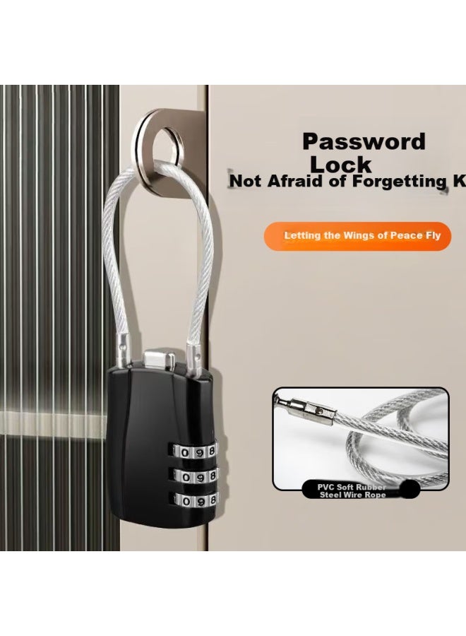 Dipple Dipper Steel Cable Combination Lock Tsa Approved For Luggage Backpack Cabinet Drawer - Image 1