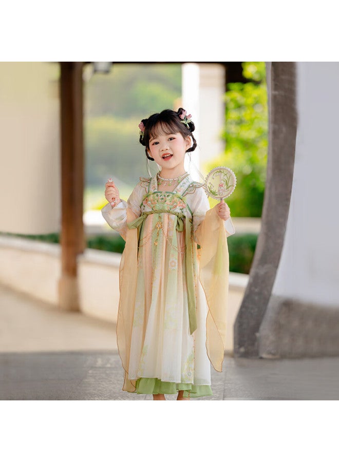 Cute Menghu Qinglai Girls' Spring And Autumn Ancient Style Ethereal Ru Skirt, Oriental Minimalist Luxury Style, Light Green , 130 - Image 2
