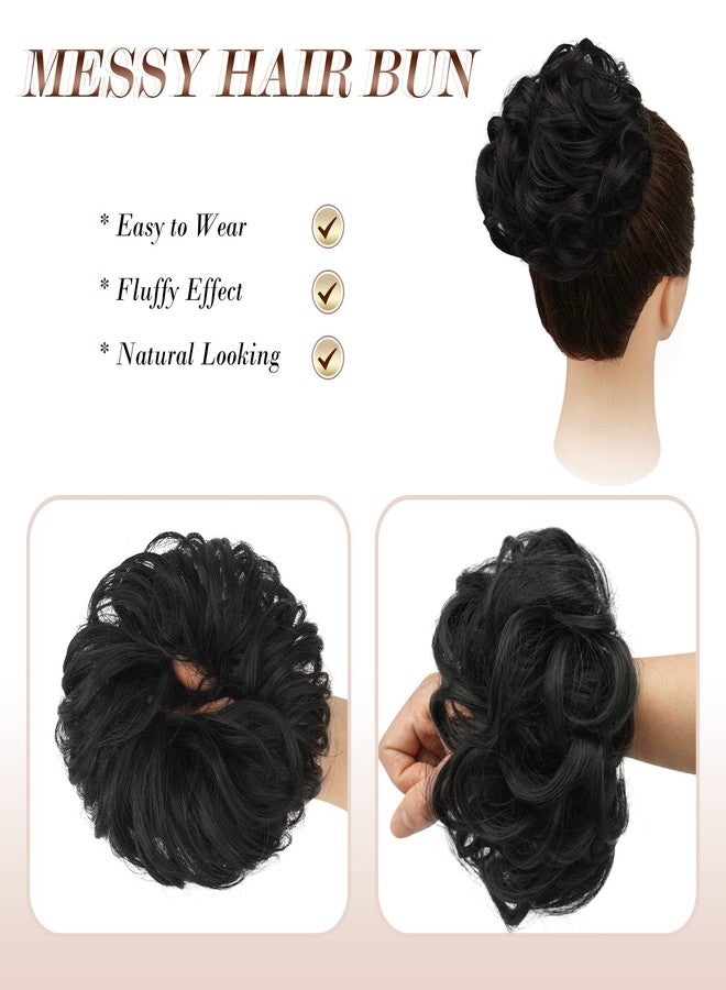 FESHFEN Bun Updo Hairpiece Extensions - Dark Brown - Image 3